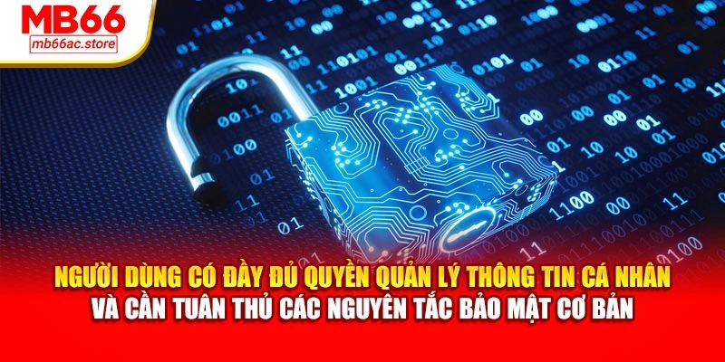 Chính Sách Bảo Mật MB66 – Bảo Vệ Thông Tin Người Dùng 3 Người dùng có đầy đủ quyền quản lý thông tin cá nhân và cần tuân thủ các nguyên tắc bảo mật cơ bản